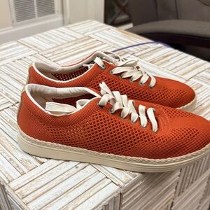 Revitalign Orange Mesh Sneakers with Cream Laces